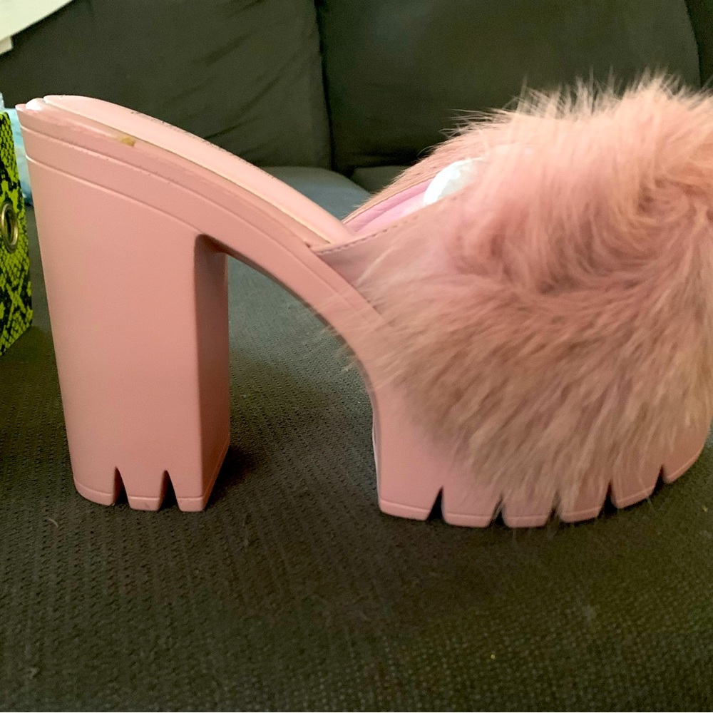 Cape Robbin platform pink furry heels